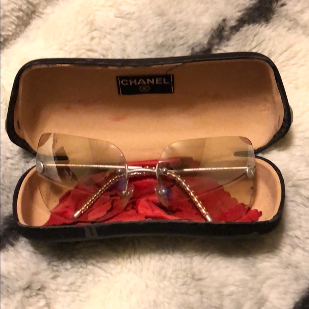 Silver Chanel Sunglasses